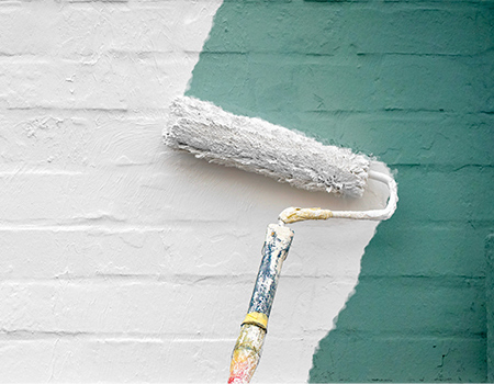 paint brush on the wall